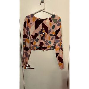 Mister Zimi $229 Collette Crop top Blouse SZ 12 New Zip Back